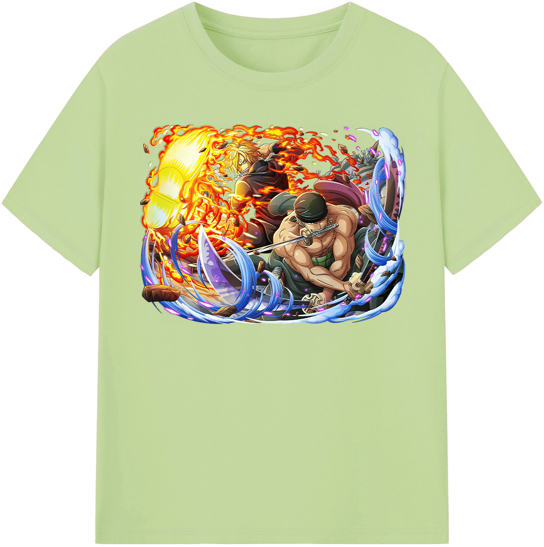 ワンピース ロロノア・ゾロ ONE PIECE Roronoa Zoro 綿100％半袖Tシャツ（フロントプリント）